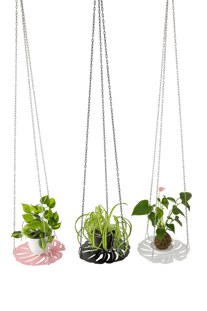 Black pink white plant hangers with long 1.5m chain